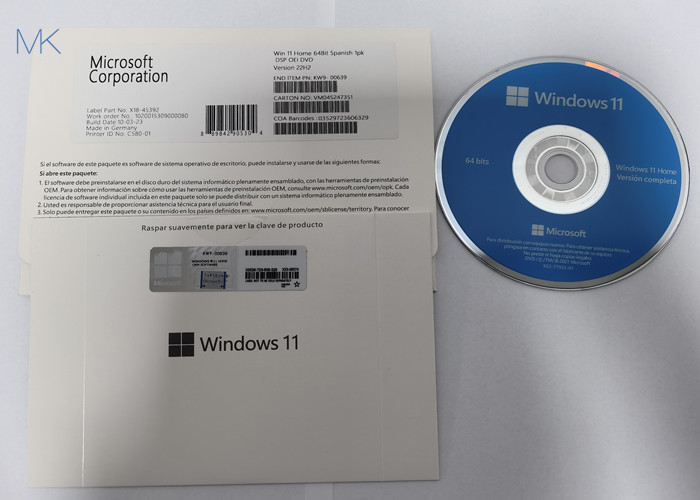 spanische Microsoft Windows 11 der Versions-22H2 Haupt-körperlicher Kasten KW9-00639 Soems DVD