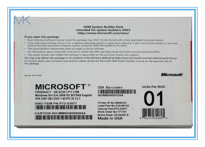 Gewinnen Sie Unternehmen R2 Soems 25 CLT 1PK DSP OEI DVD 1-8CPU des Server-2008 Aktivierung